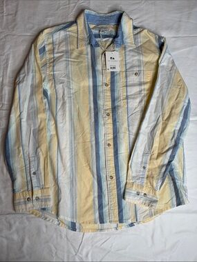 Free Assembly Striped Shirt - Blue & Cream